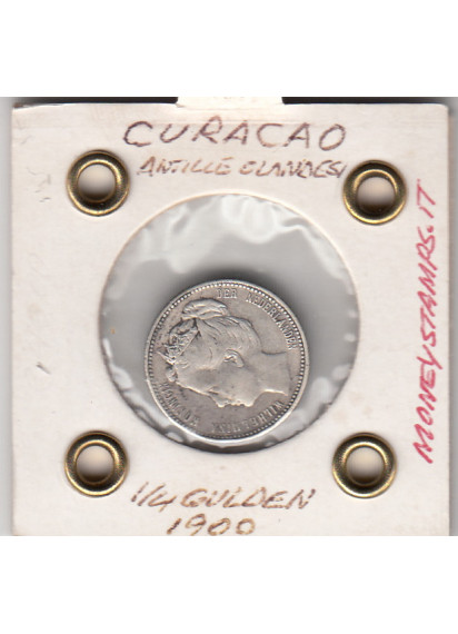 CURACAO 1/4 Gulden Argento 1900 KM#35 